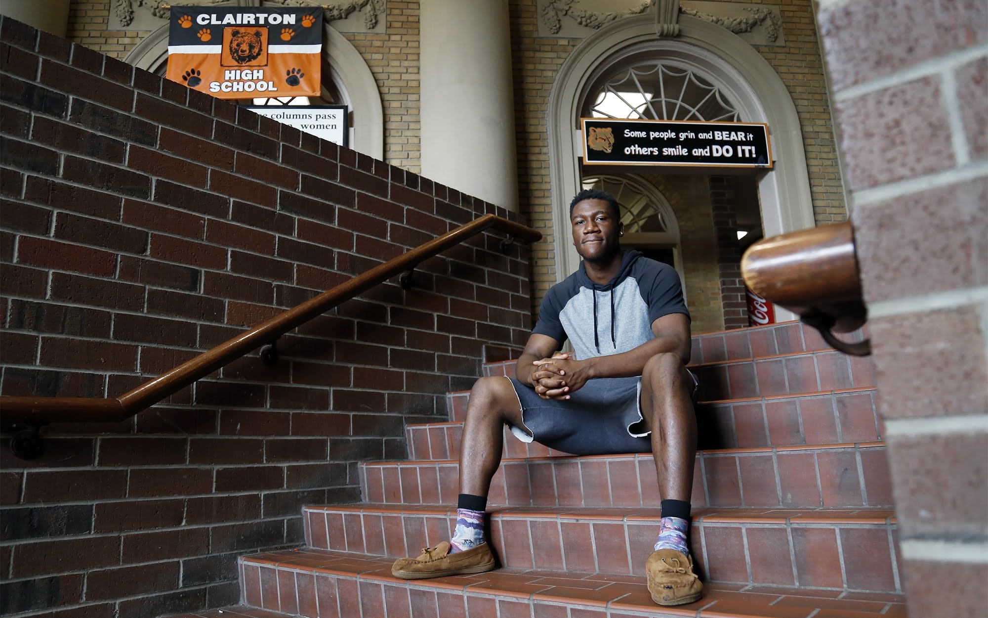 Clairton Middle/High School student Leonard Robinson III, photographed in May. (Photo by Ryan Loew/PublicSource)