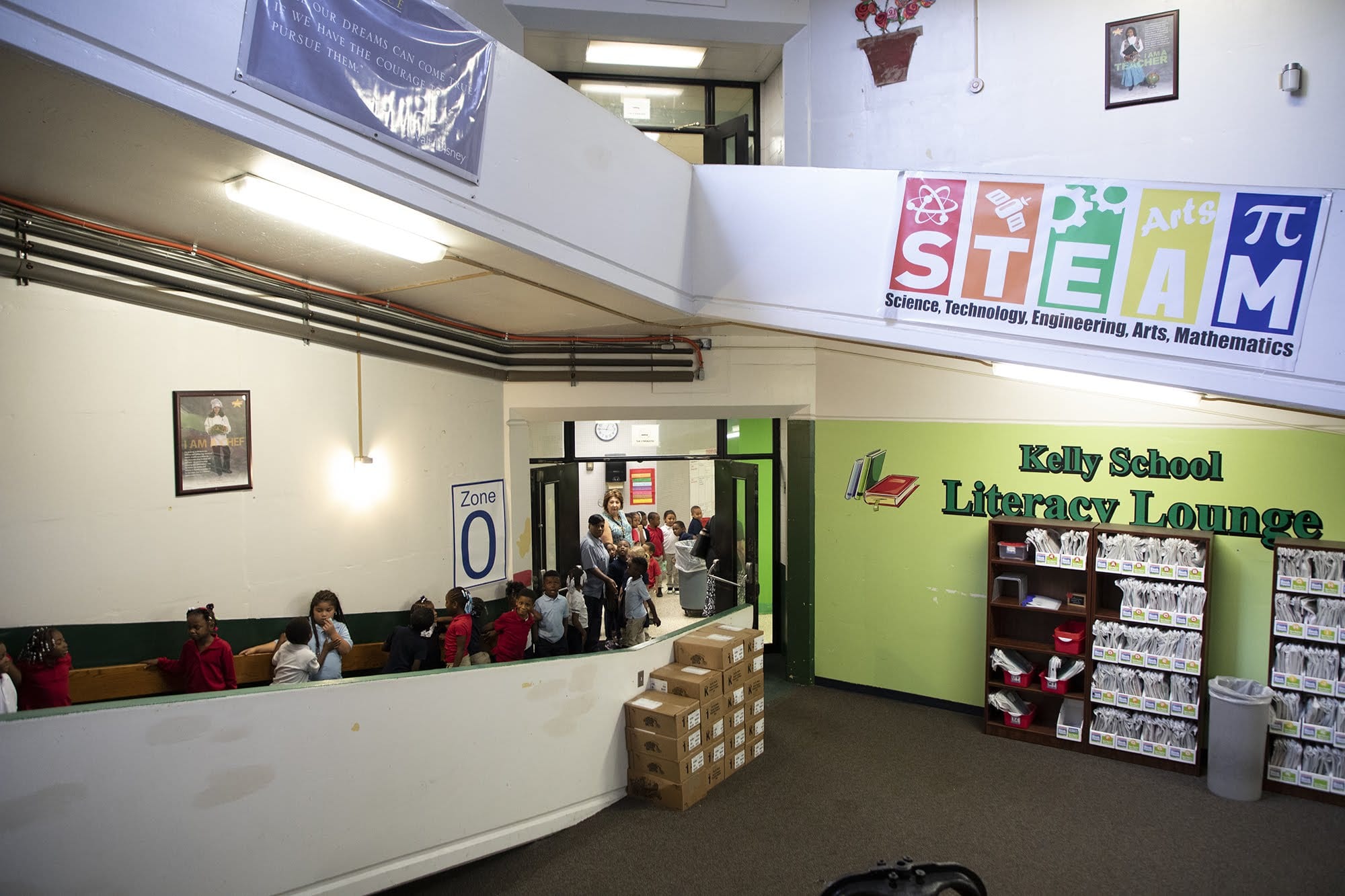 The interior of Kelly Elementary school located in Wilkinsburg. (Photo by Kat Procyk/PublicSource)